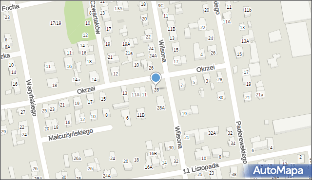 Zielonka, Wilsona Thomasa Woodrowa, 28, mapa Zielonka