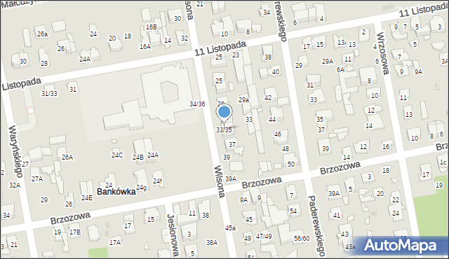 Zielonka, Wilsona Thomasa Woodrowa, 33/35, mapa Zielonka