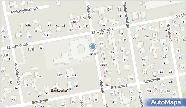 Zielonka, Wilsona Thomasa Woodrowa, 34/36, mapa Zielonka