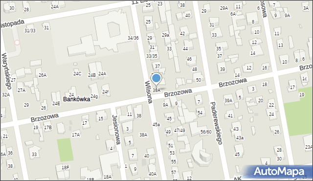 Zielonka, Wilsona Thomasa Woodrowa, 39A, mapa Zielonka