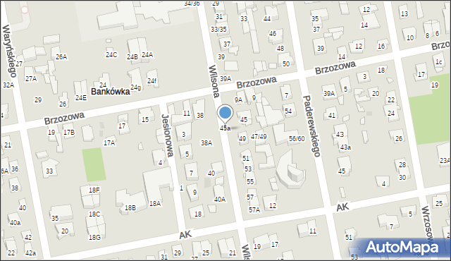 Zielonka, Wilsona Thomasa Woodrowa, 45a, mapa Zielonka