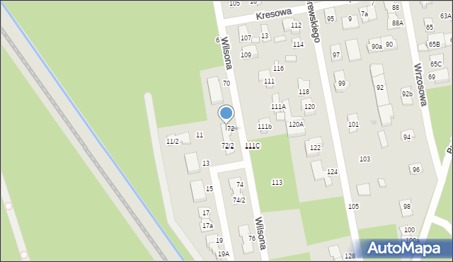 Zielonka, Wilsona Thomasa Woodrowa, 72/1, mapa Zielonka