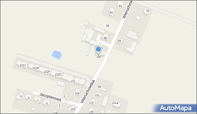 Zielonki-Parcela, Wieruchowska, 100, mapa Zielonki-Parcela