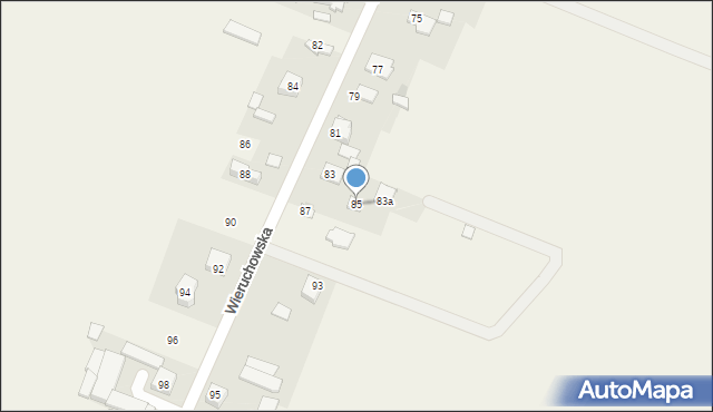 Zielonki-Parcela, Wieruchowska, 85, mapa Zielonki-Parcela