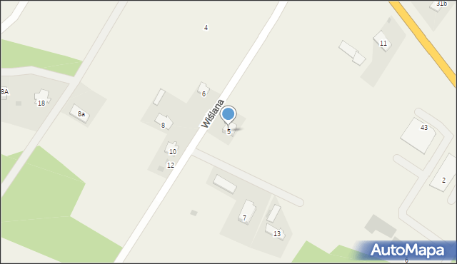 Zławieś Wielka, Wiślana, 5, mapa Zławieś Wielka