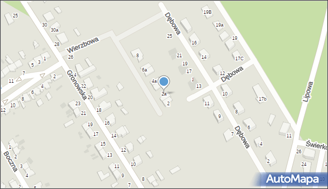 Złocieniec, Wierzbowa, 2a, mapa Złocieniec