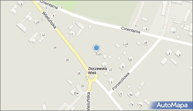 Złoczew, Wieluńska, 13, mapa Złoczew