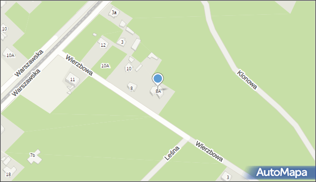 Złotokłos, Wierzbowa, 8A, mapa Złotokłos