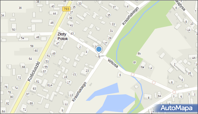 Złoty Potok, Witosa Wincentego, 6, mapa Złoty Potok