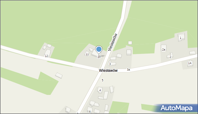 Złożeniec, Wiesławów, 10, mapa Złożeniec