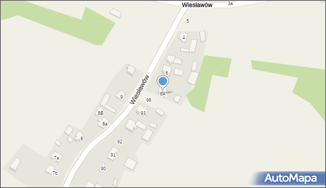 Złożeniec, Wiesławów, 6A, mapa Złożeniec