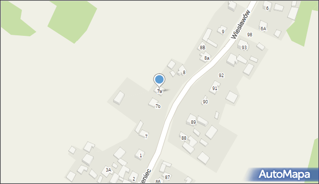 Złożeniec, Wiesławów, 7a, mapa Złożeniec