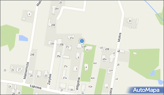 Żółwin, Wilgotna, 7, mapa Żółwin