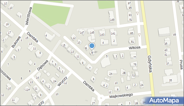 Żukowo, Witosa Wincentego, 6, mapa Żukowo