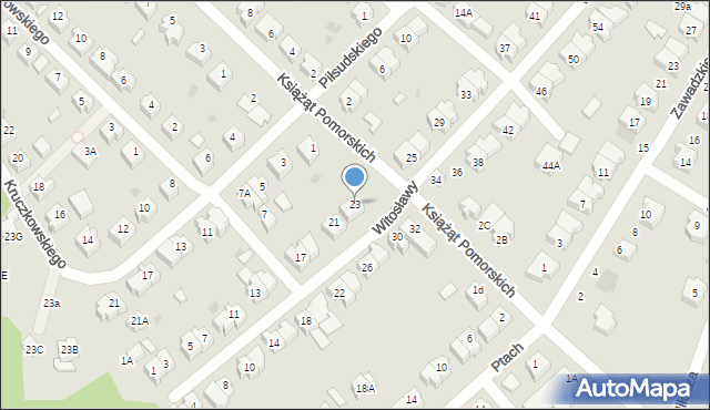 Żukowo, Witosławy, 23, mapa Żukowo