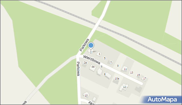 Żurawiniec, Wierzbowa, 1, mapa Żurawiniec