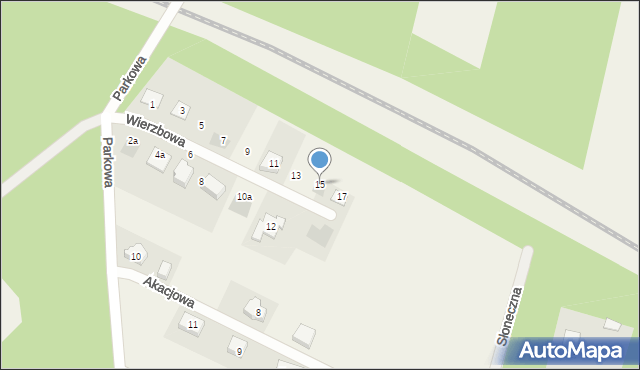 Żurawiniec, Wierzbowa, 15, mapa Żurawiniec