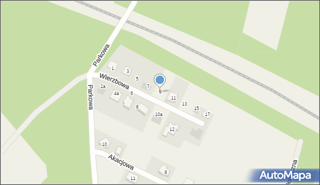 Żurawiniec, Wierzbowa, 9, mapa Żurawiniec