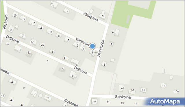 Żurawiniec, Wiosenna, 1, mapa Żurawiniec