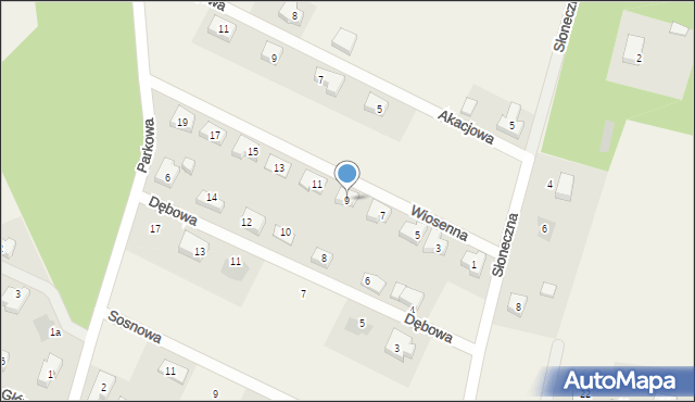 Żurawiniec, Wiosenna, 9, mapa Żurawiniec