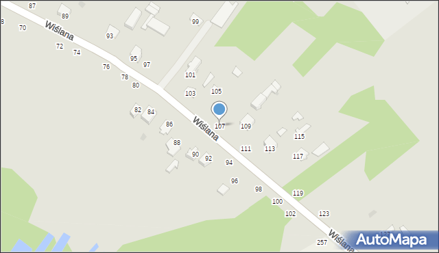 Zwoleń, Wiślana, 107, mapa Zwoleń