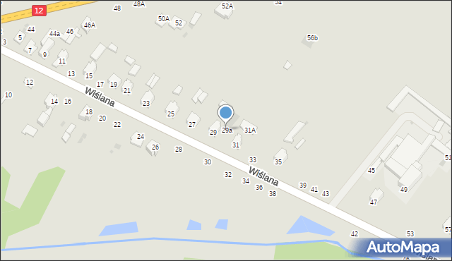 Zwoleń, Wiślana, 29a, mapa Zwoleń