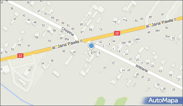 Zwoleń, Wiślana, 4, mapa Zwoleń