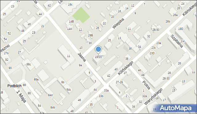 Żyrardów, Wiejska, 19/21, mapa Żyrardów