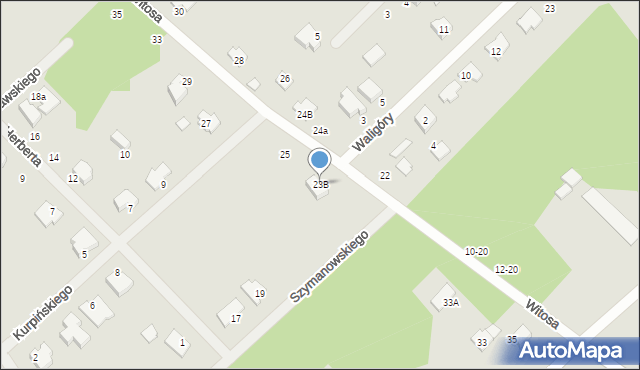 Żyrardów, Witosa Wincentego, 23B, mapa Żyrardów