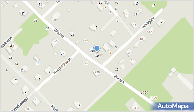Żyrardów, Witosa Wincentego, 24a, mapa Żyrardów