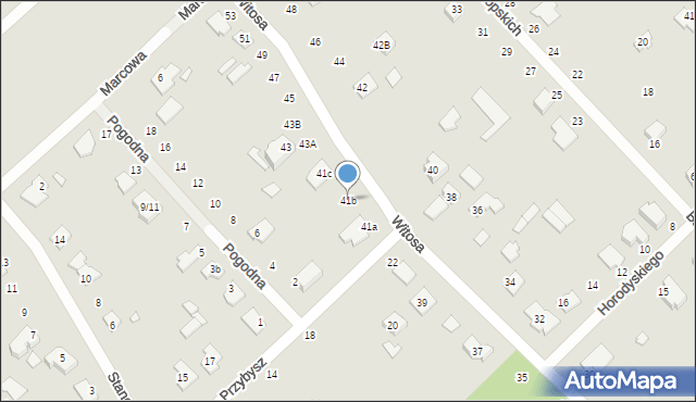 Żyrardów, Witosa Wincentego, 41b, mapa Żyrardów