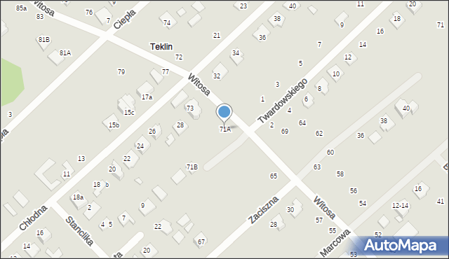 Żyrardów, Witosa Wincentego, 71A, mapa Żyrardów