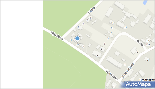 Brodziszewo, Wjazdowa, 3a, mapa Brodziszewo