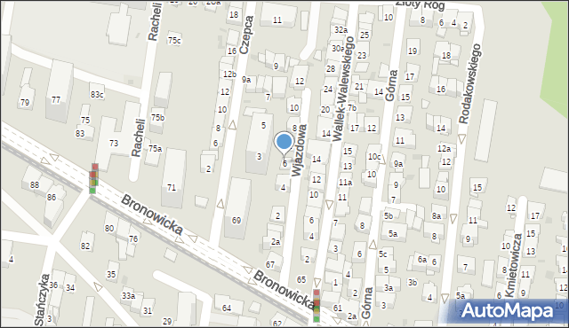Kraków, Wjazdowa, 6, mapa Krakowa
