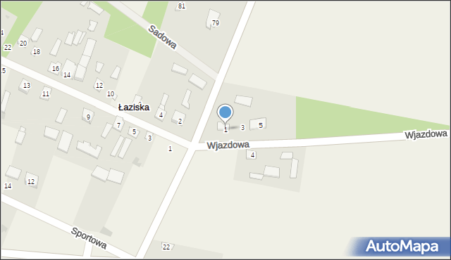 Łaziska, Wjazdowa, 1, mapa Łaziska
