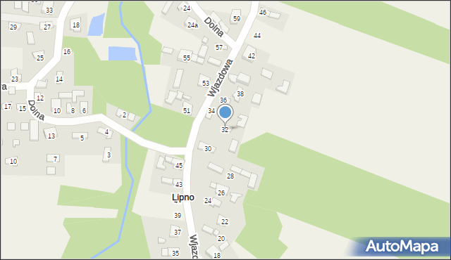 Lipno, Wjazdowa, 32, mapa Lipno