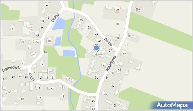 Lipno, Wjazdowa, 55, mapa Lipno