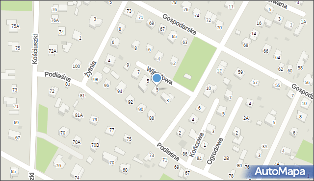 Milanówek, Wjazdowa, 3, mapa Milanówek