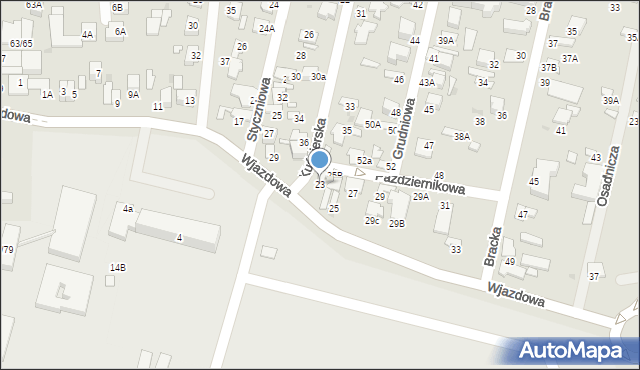 Radom, Wjazdowa, 23, mapa Radomia