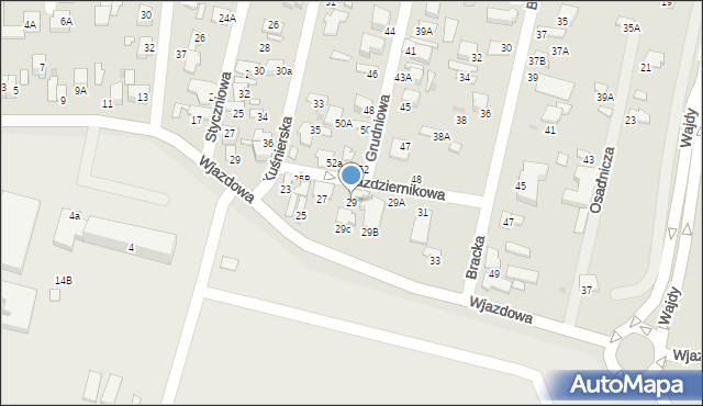 Radom, Wjazdowa, 29, mapa Radomia