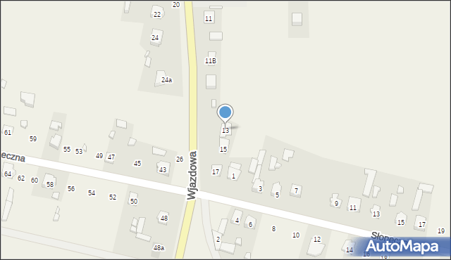 Skrzyńsko, Wjazdowa, 13, mapa Skrzyńsko