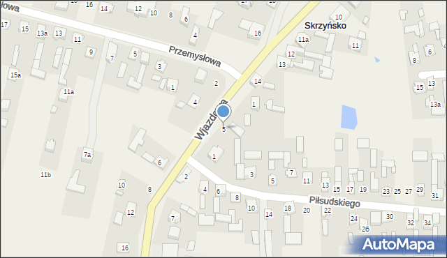 Skrzyńsko, Wjazdowa, 5, mapa Skrzyńsko