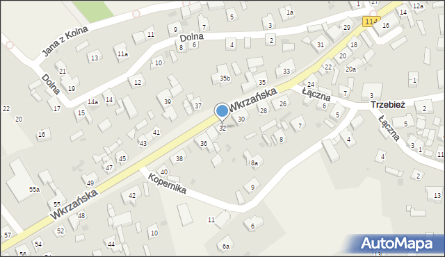 Trzebież, Wkrzańska, 32, mapa Trzebież