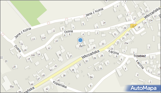 Trzebież, Wkrzańska, 35b, mapa Trzebież