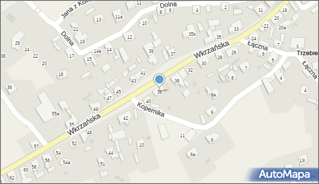 Trzebież, Wkrzańska, 38, mapa Trzebież