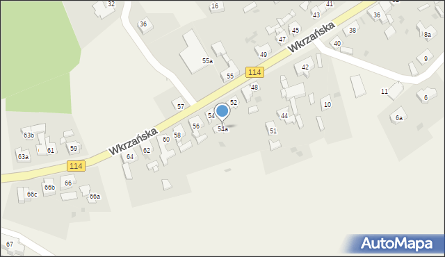 Trzebież, Wkrzańska, 54a, mapa Trzebież