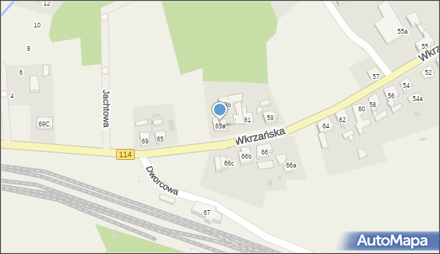 Trzebież, Wkrzańska, 63a, mapa Trzebież