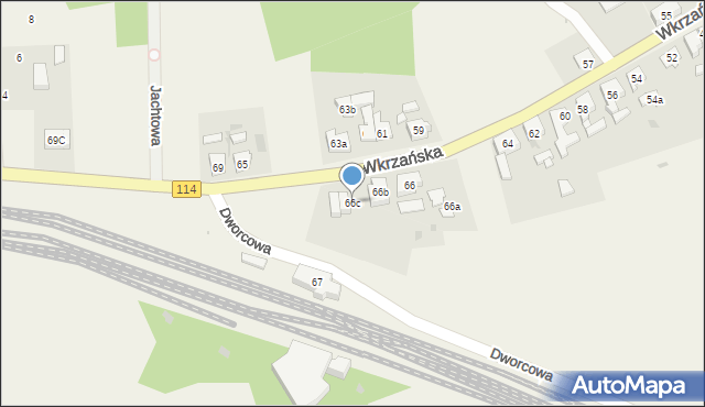 Trzebież, Wkrzańska, 66c, mapa Trzebież