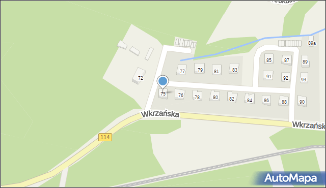 Trzebież, Wkrzańska, 75, mapa Trzebież