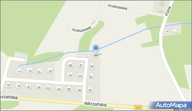 Trzebież, Wkrzańska, 89a, mapa Trzebież